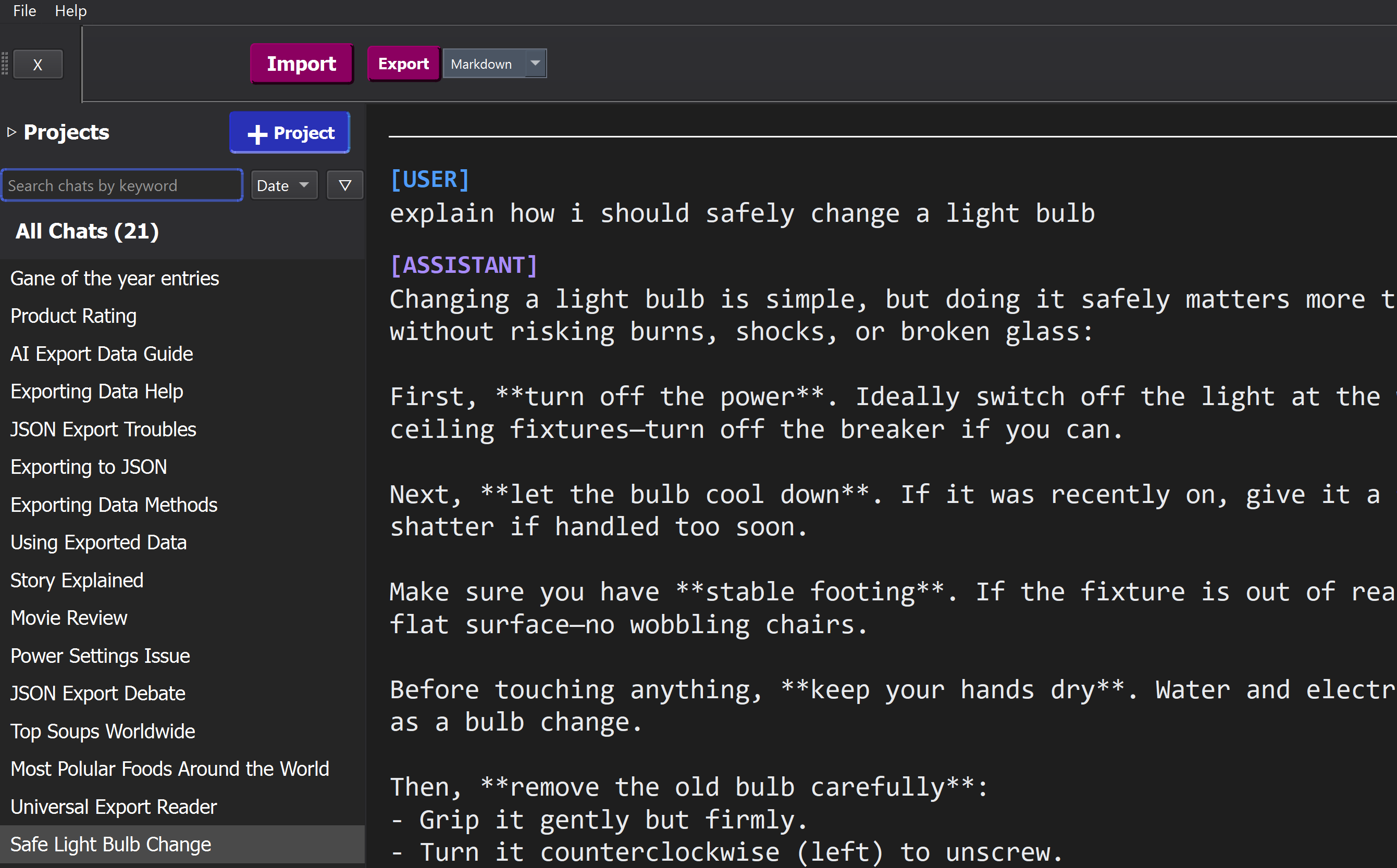 ChatMirror app screenshot